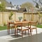 Alaterre Furniture Barton 5-Piece Patio Dining Set, Weather-Resistant Outdoor Dining Table, 4 Stackable Patio Chairs 80-OUTD-WD-DIN-SET1 - alternate 1